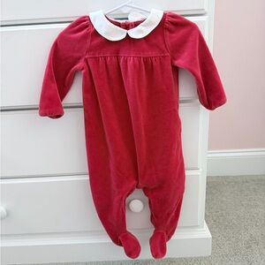 Baby Gap Red Velour Footie